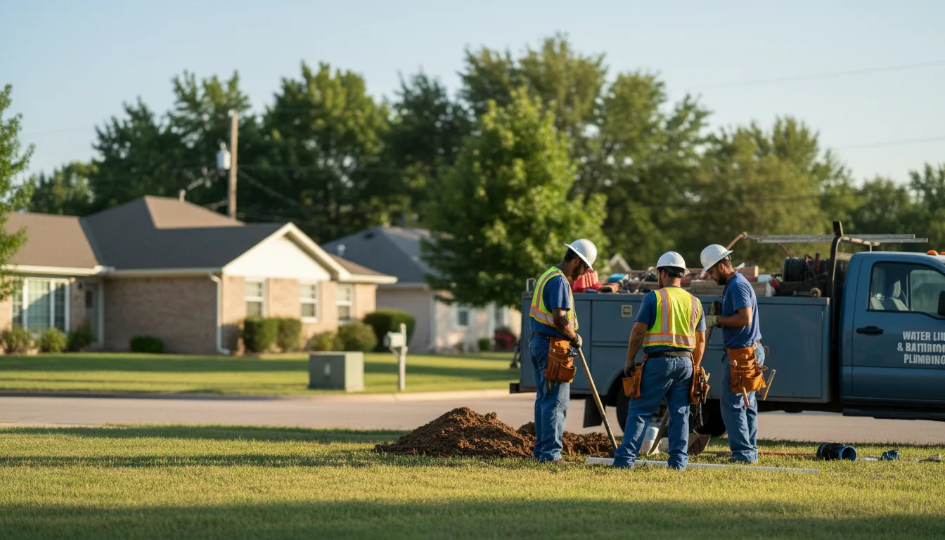 Residential water line and bathroom plumbing service in Winnsboro, TX